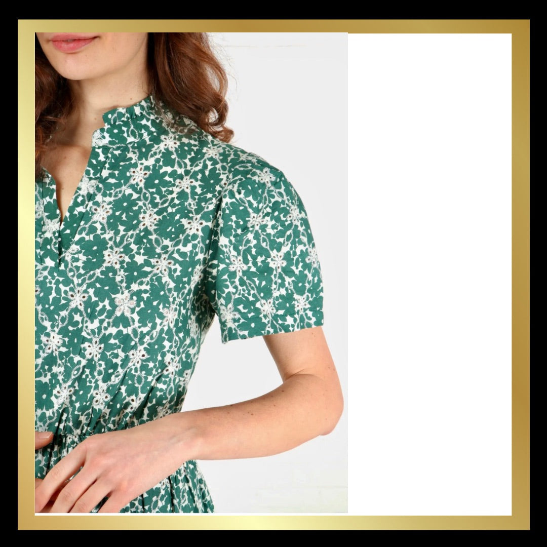 Broderie Anglaise Cotton Dress with Pockets
