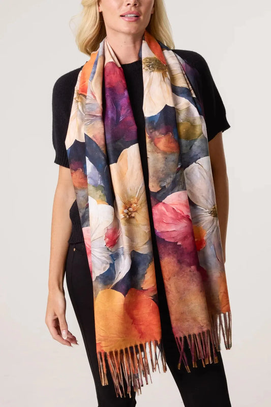 Watercolour Floral Scarf 2 The Style Closet