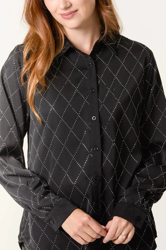 Diamond Sparkle embelished Shirt The Style Closet