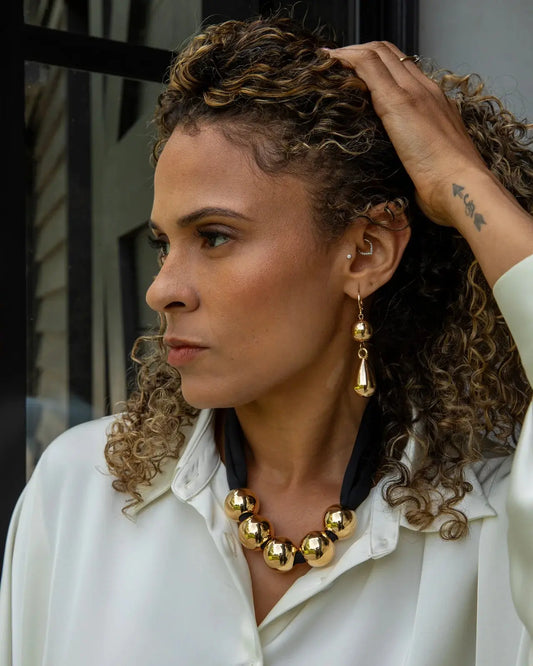 Herne Satin Ball Necklace | Silver The Style Closet