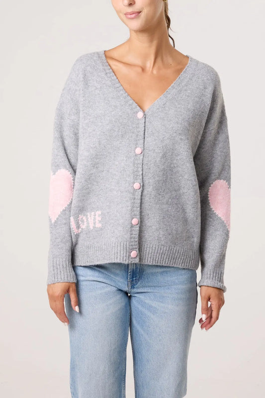 LOVE HEART STITCHING KNIT CARDIGAN The Style Closet