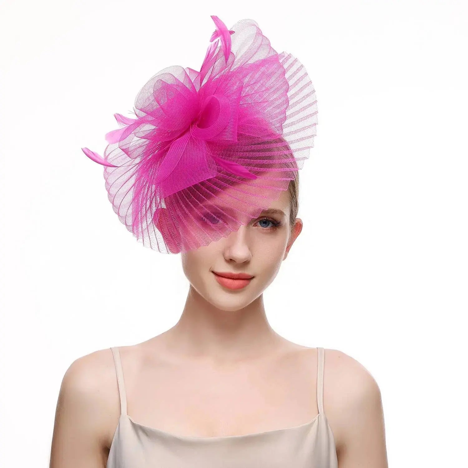 Beautiful Net and Feather Fascinator The Style Closet