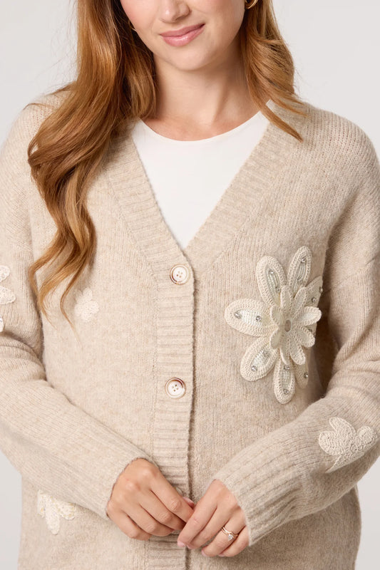 EMBLESHED FLOWER CARDIGAN