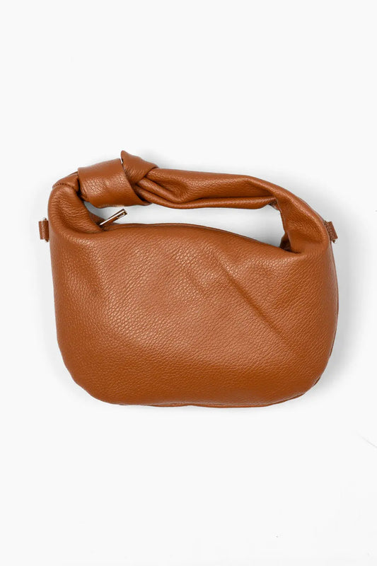 Pebbled Italian Leather Small Hobo Bag with Shoulder Strap The Style Closet