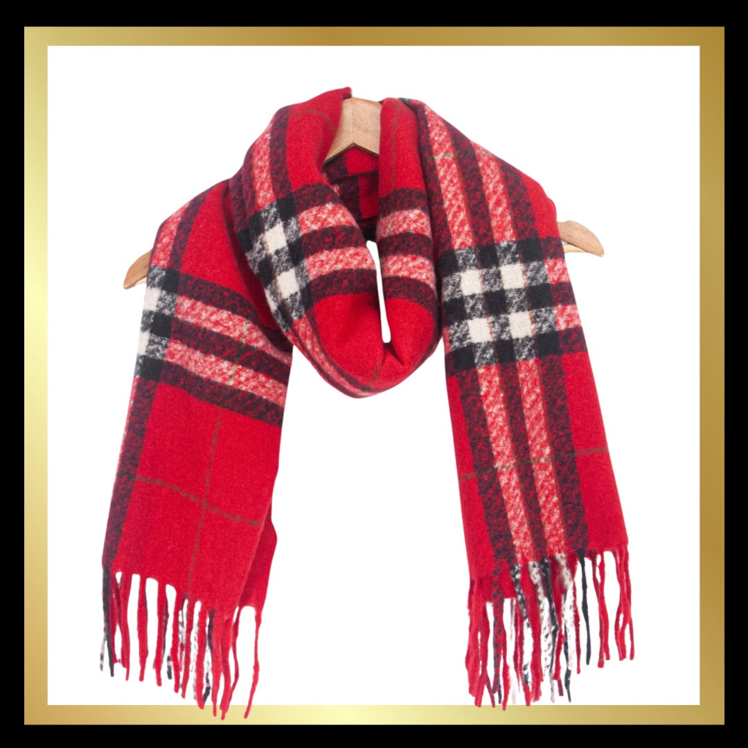 Red Checked Scarf The Style Closet