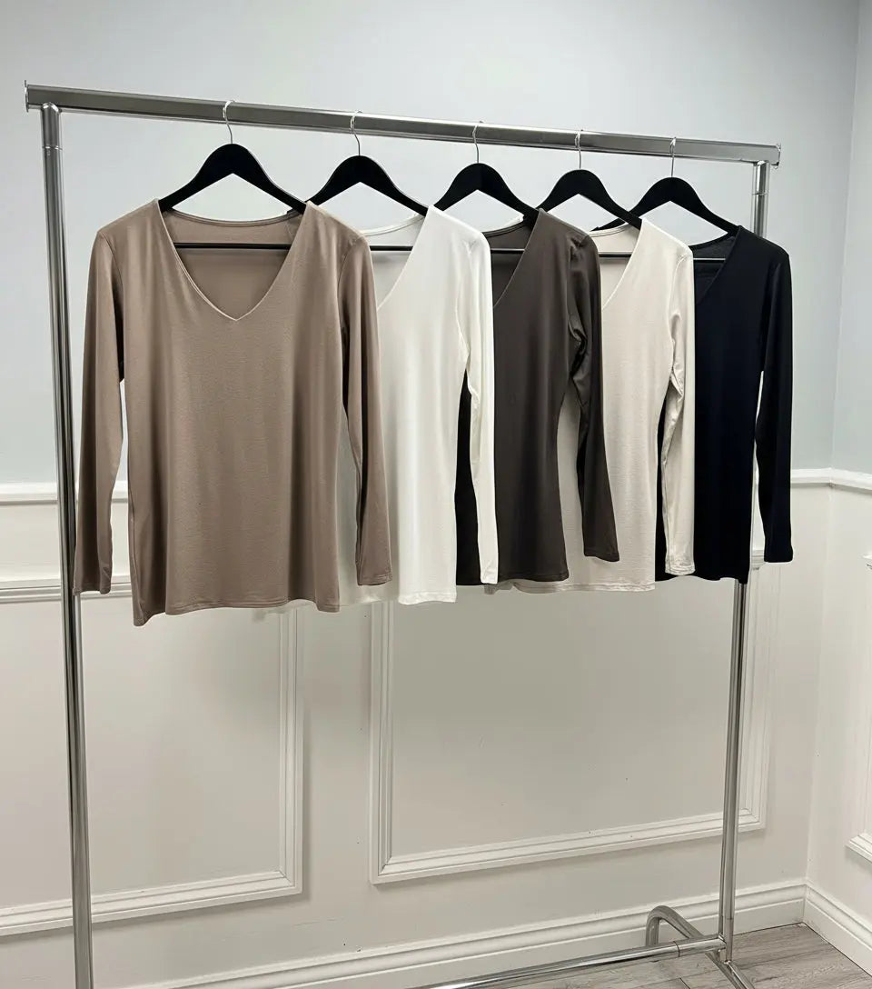 V NECK DOUBLE LINED TOP The Style Closet