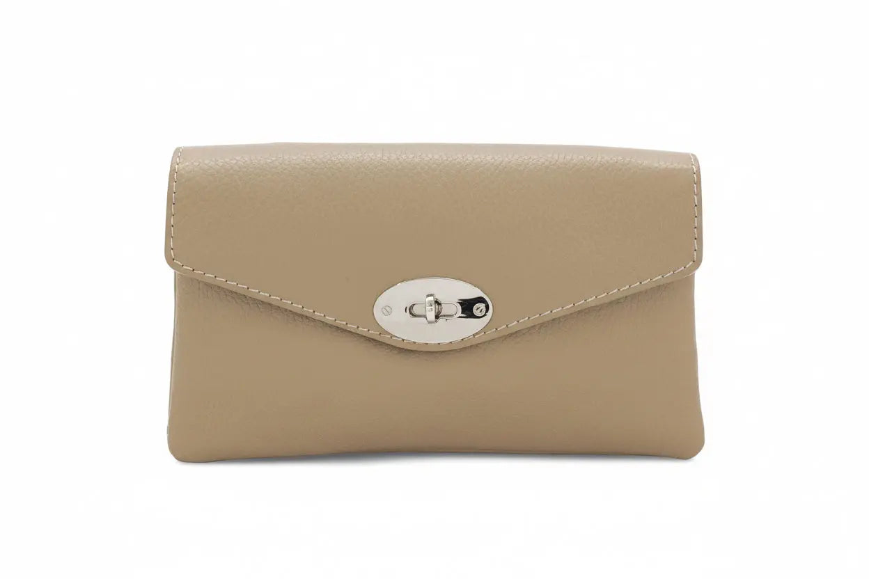 Double Compartment Leather Bag with Crossbody Silver Chain The Style Closet