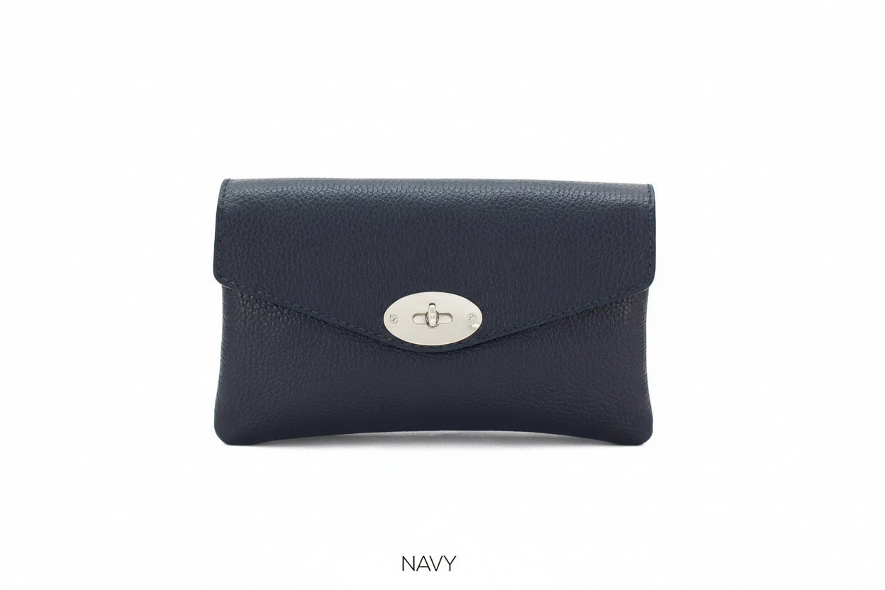 Double Compartment Leather Bag with Crossbody Silver Chain The Style Closet