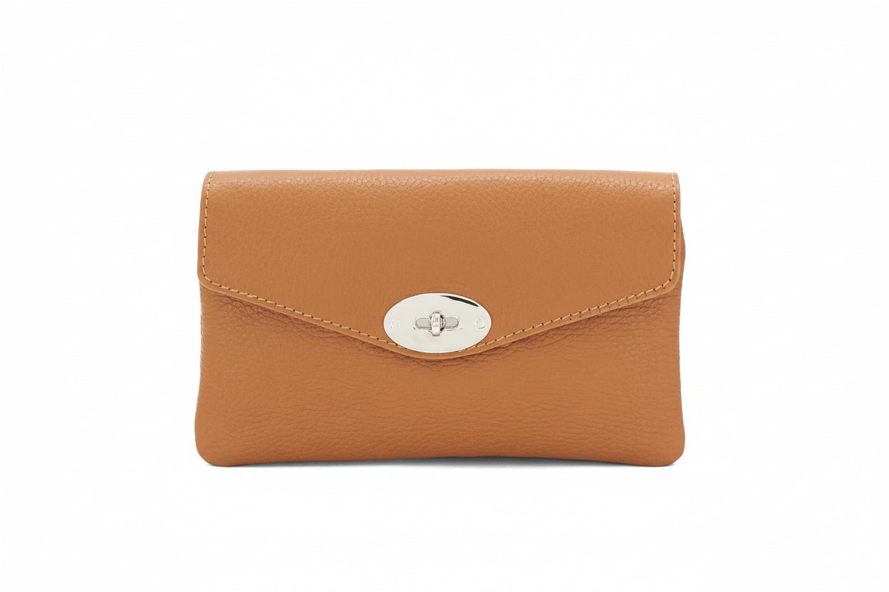 Double Compartment Leather Bag with Crossbody Silver Chain The Style Closet