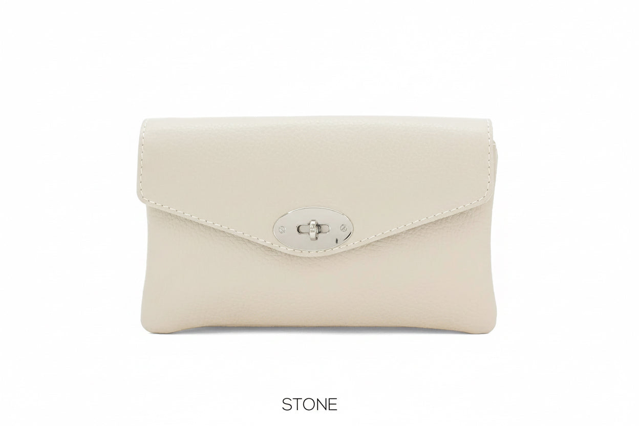 Double Compartment Leather Bag with Crossbody Silver Chain The Style Closet