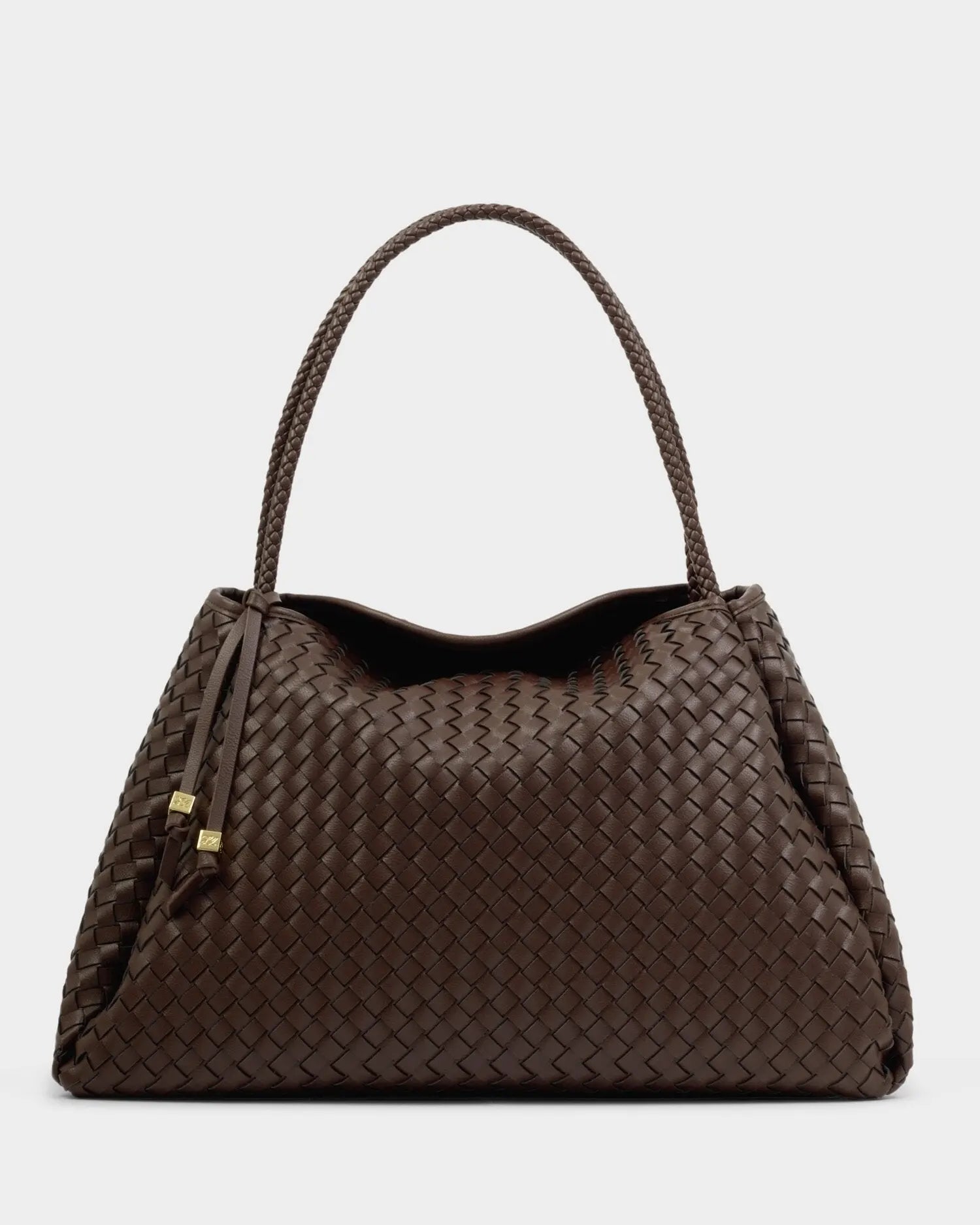 Nova Hand Woven Large Shoulder Bag in Chocolate The Style Closet