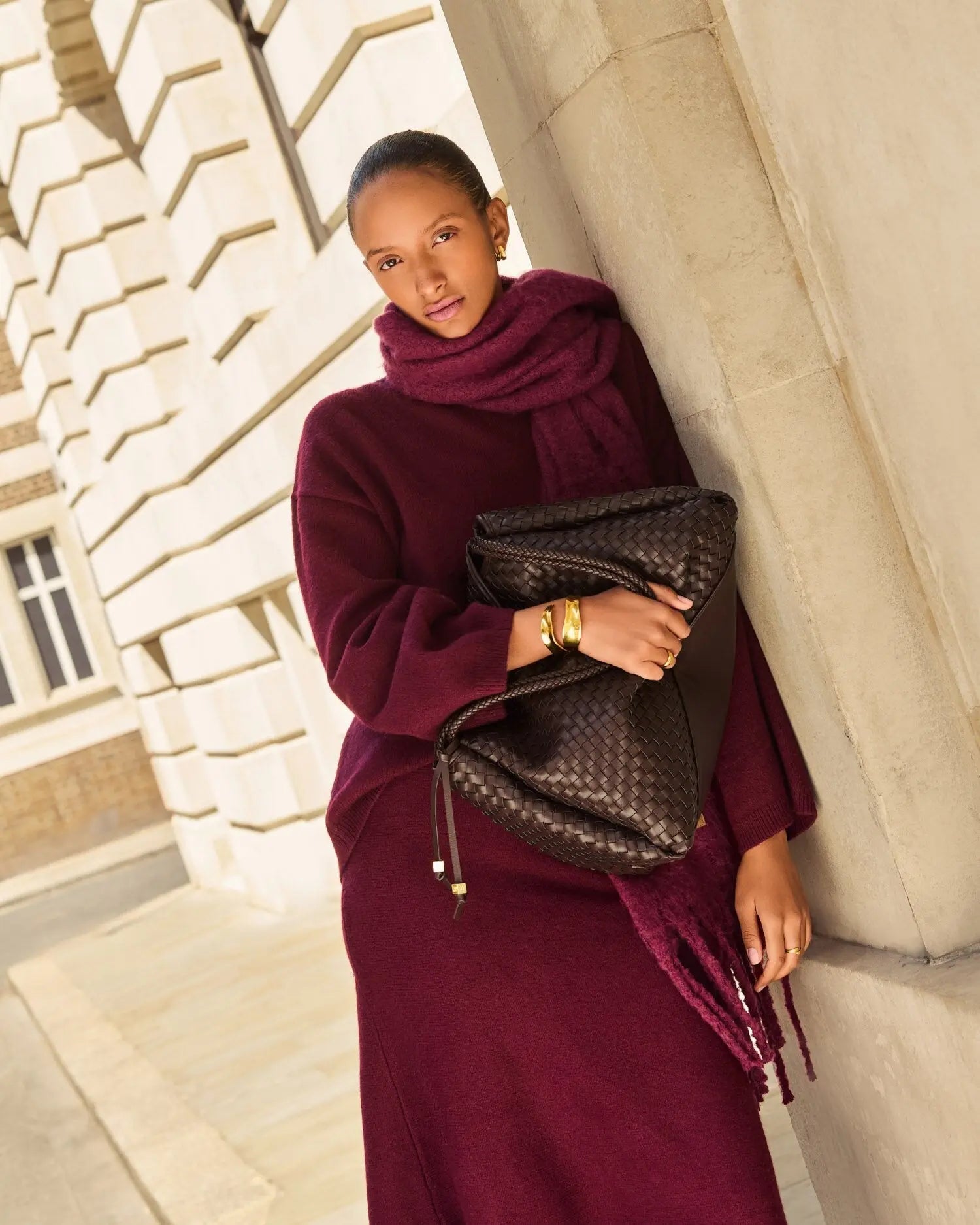 Nova Hand Woven Large Shoulder Bag in Chocolate The Style Closet