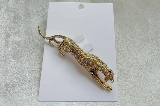 GOLD JAGUAR BROOCH The Style Closet