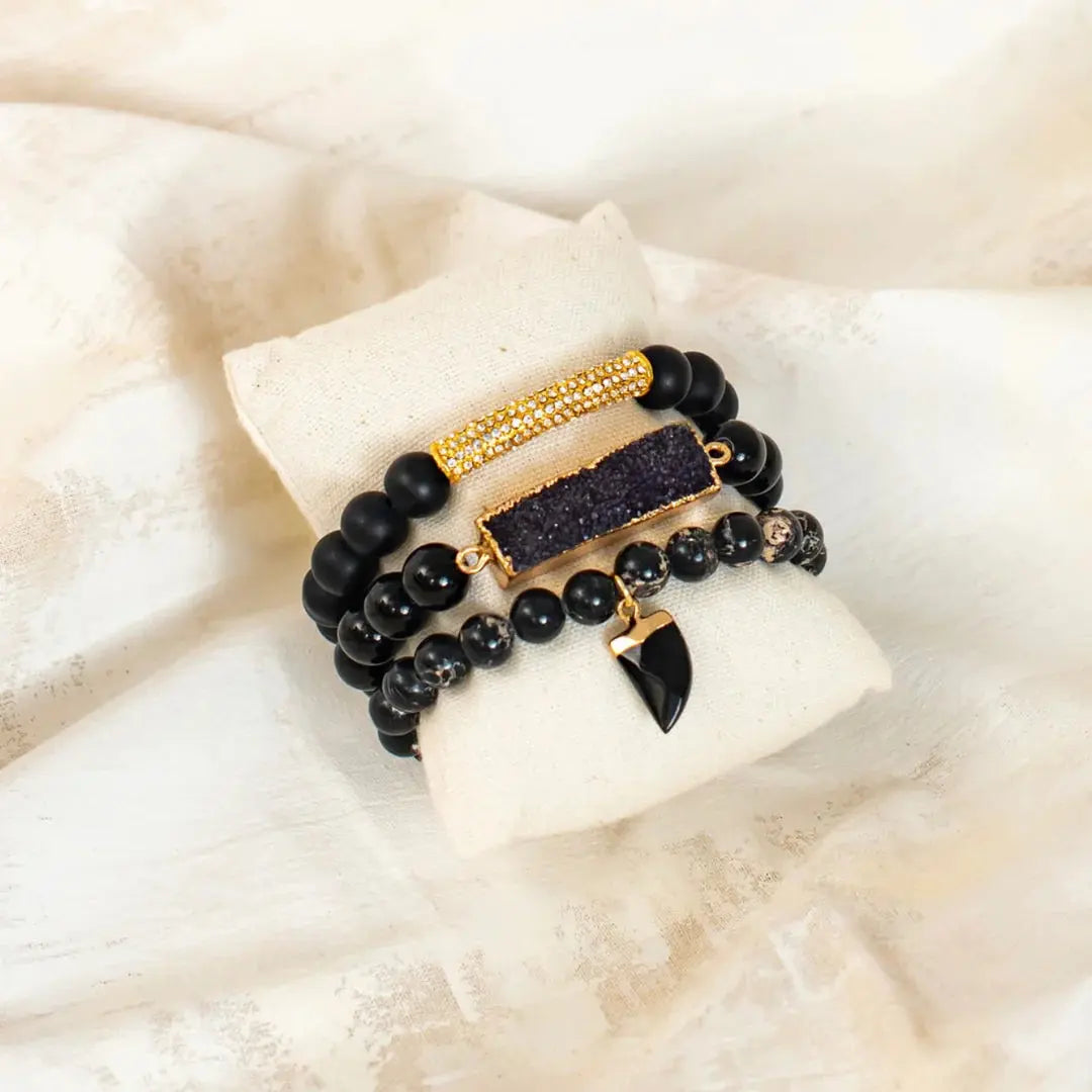BLACK HAVEN BRACELET STACK The Style Closet