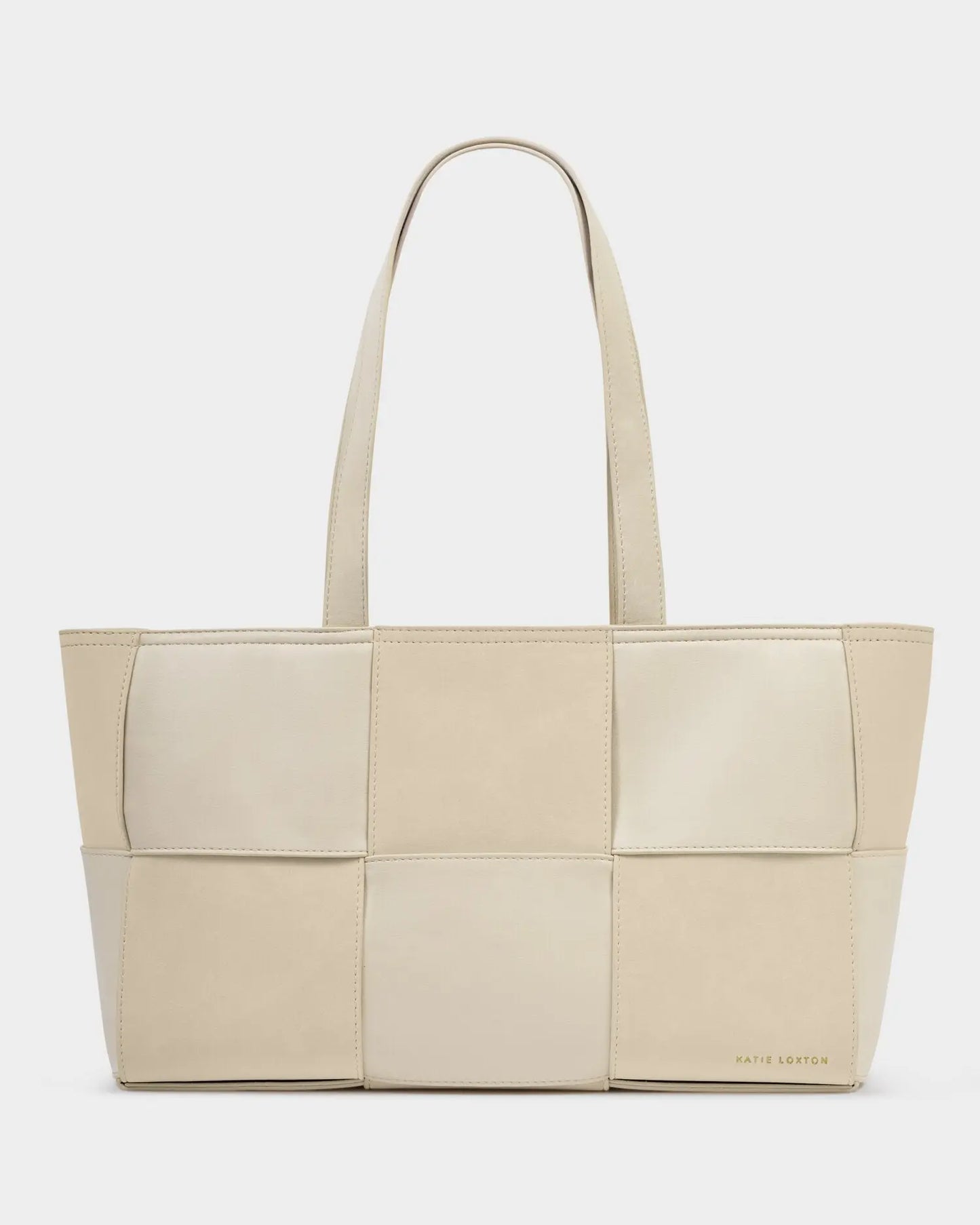 Taya Hand Woven Suedette Tote Bag in Off White - The Style Closet