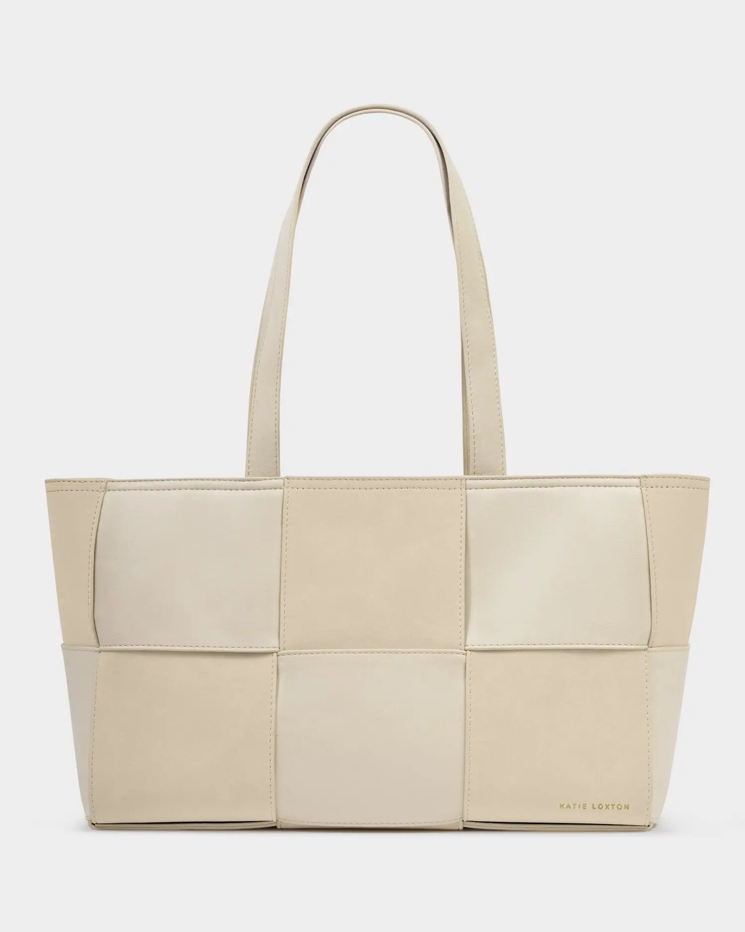 Taya Hand Woven Suedette Tote Bag in Off White - The Style Closet