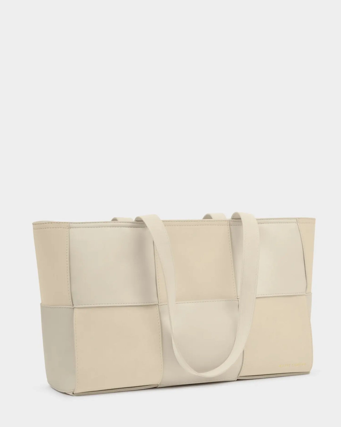 Taya Hand Woven Suedette Tote Bag in Off White - The Style Closet