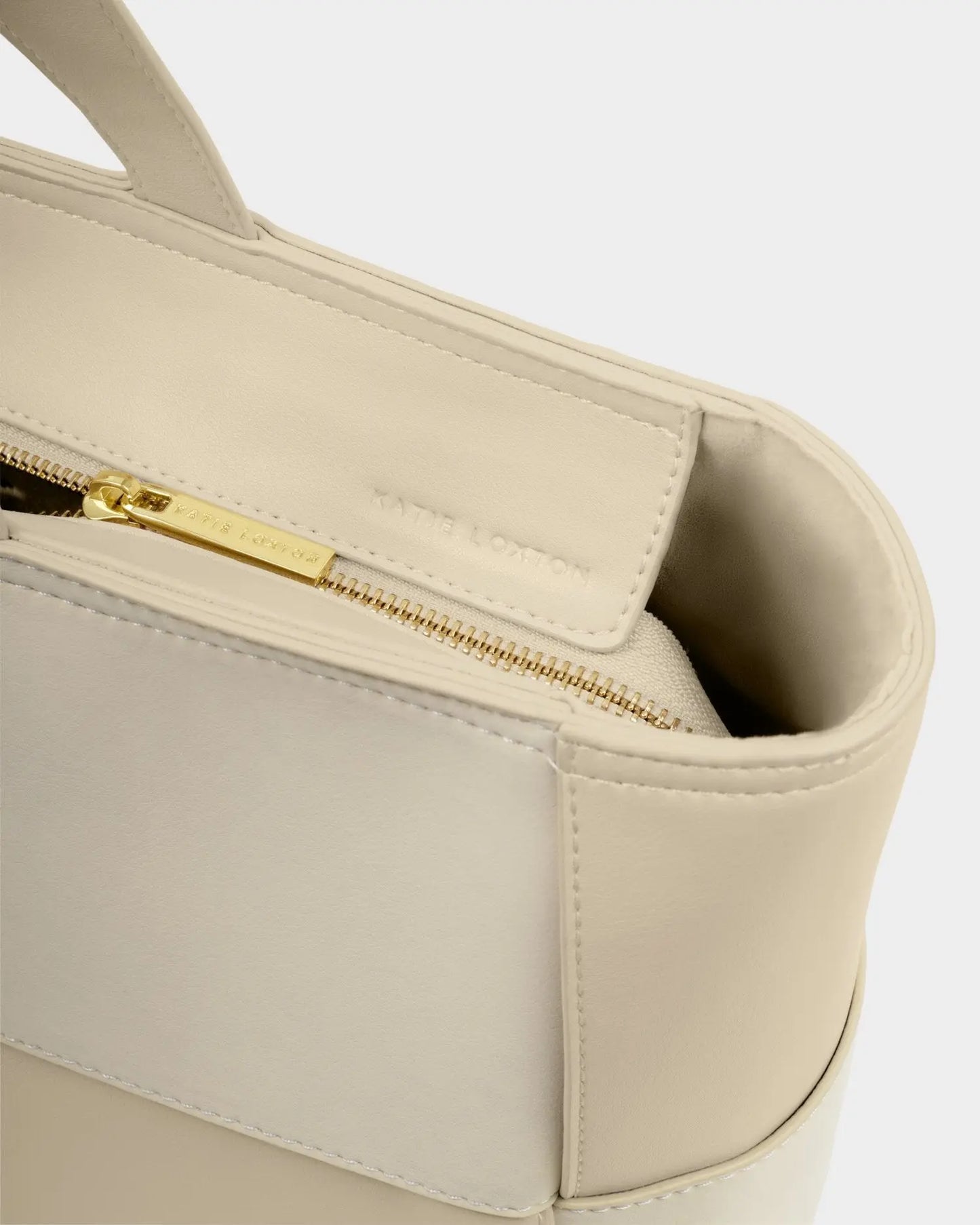Taya Hand Woven Suedette Tote Bag in Off White - The Style Closet