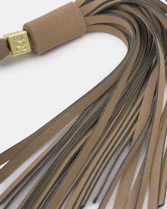 Oversized Suedette Tassel Bag Charm - Taupe The Style Closet