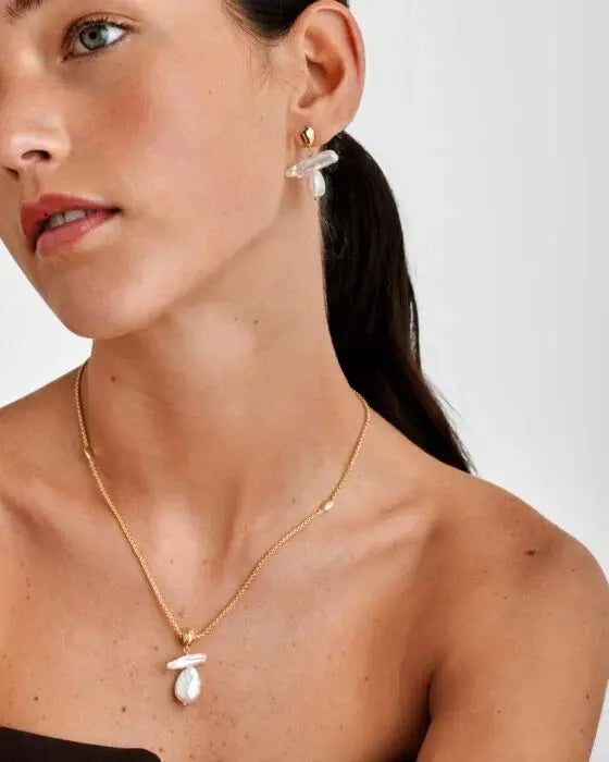 SOL Pearl Necklace/Gold Coated The Style Closet