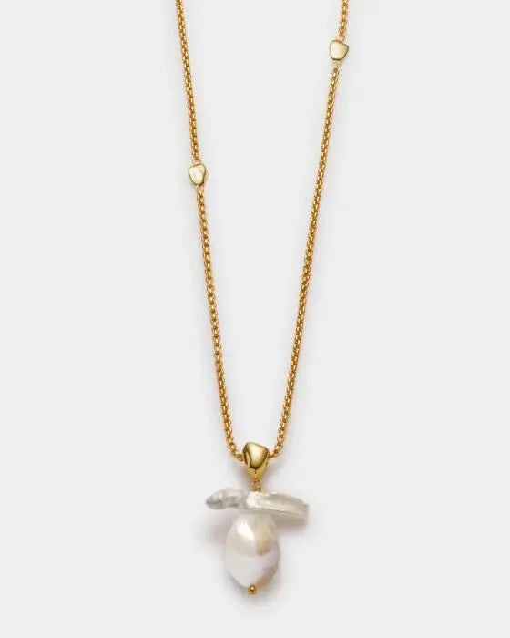 SOL Pearl Necklace/Gold Coated The Style Closet