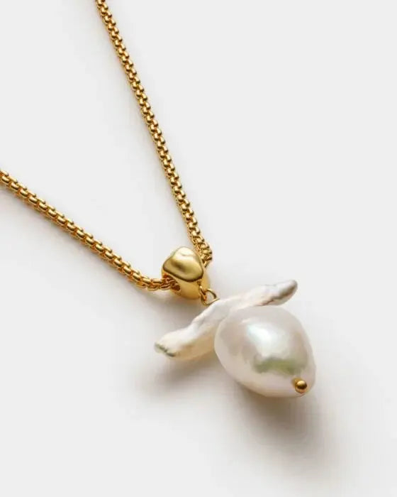 SOL Pearl Necklace/Gold Coated The Style Closet