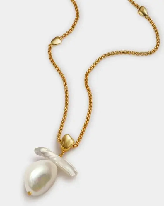 SOL Pearl Necklace/Gold Coated The Style Closet
