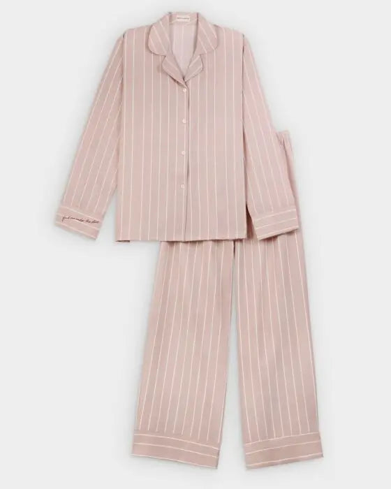 Gift Boxed Pyjama Set - Pink /White Stripe The Style Closet