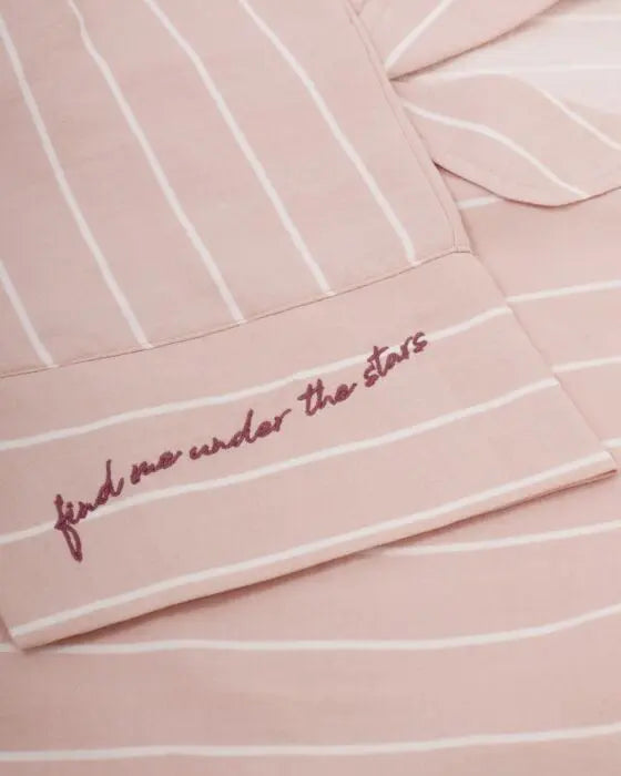 Gift Boxed Pyjama Set - Pink /White Stripe The Style Closet