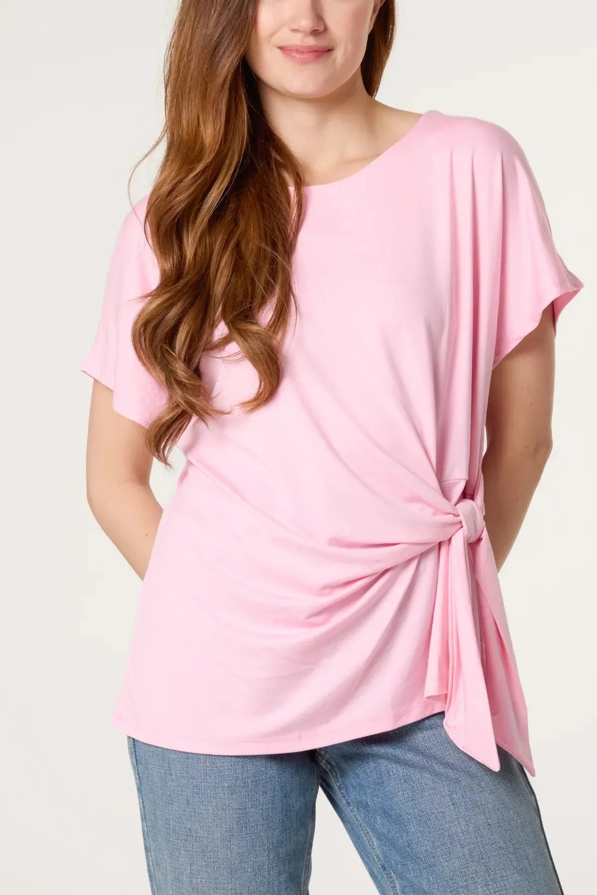TIE SIDE SHORT SLEEVE JERSEY TOP The Style Closet