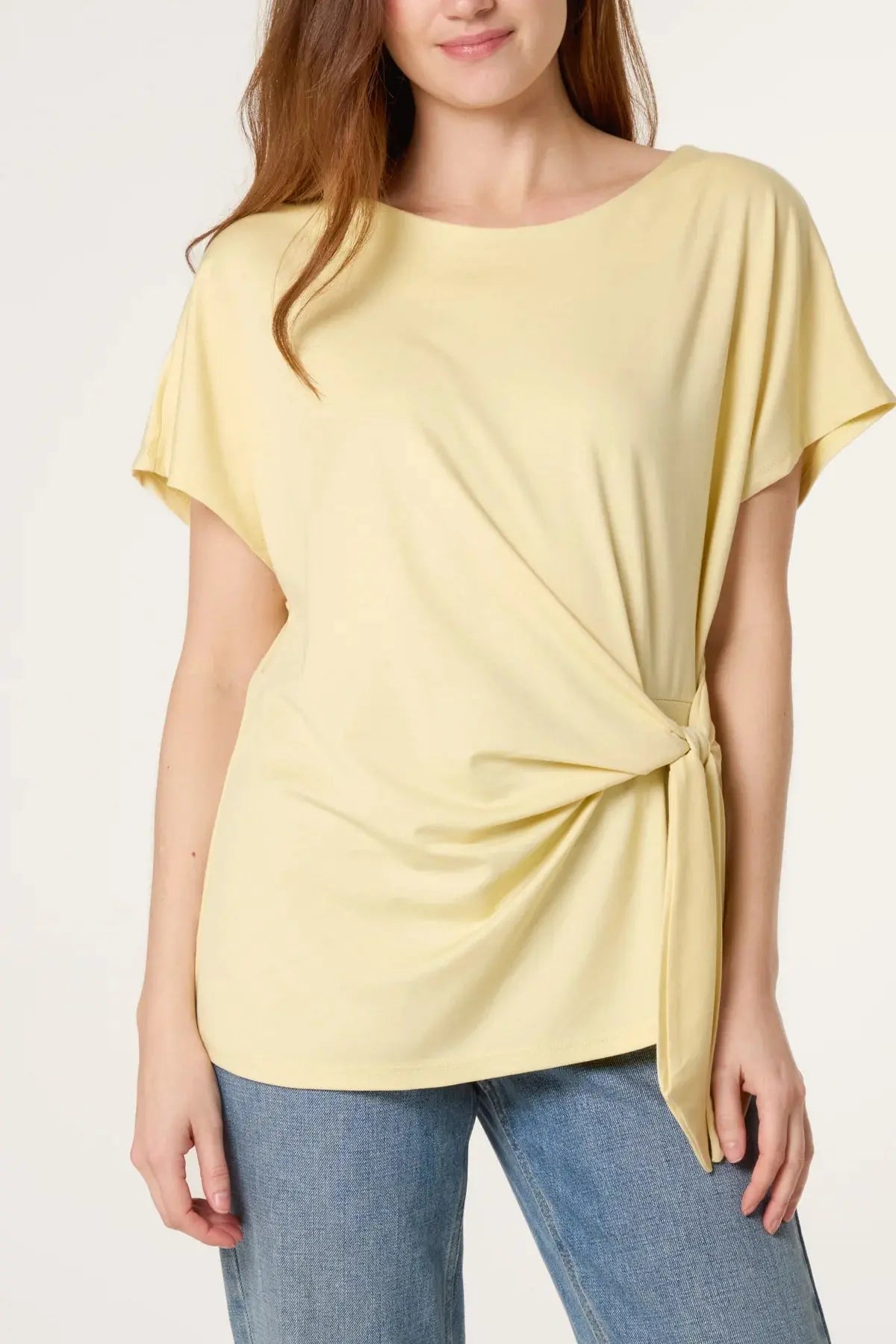 TIE SIDE SHORT SLEEVE JERSEY TOP The Style Closet
