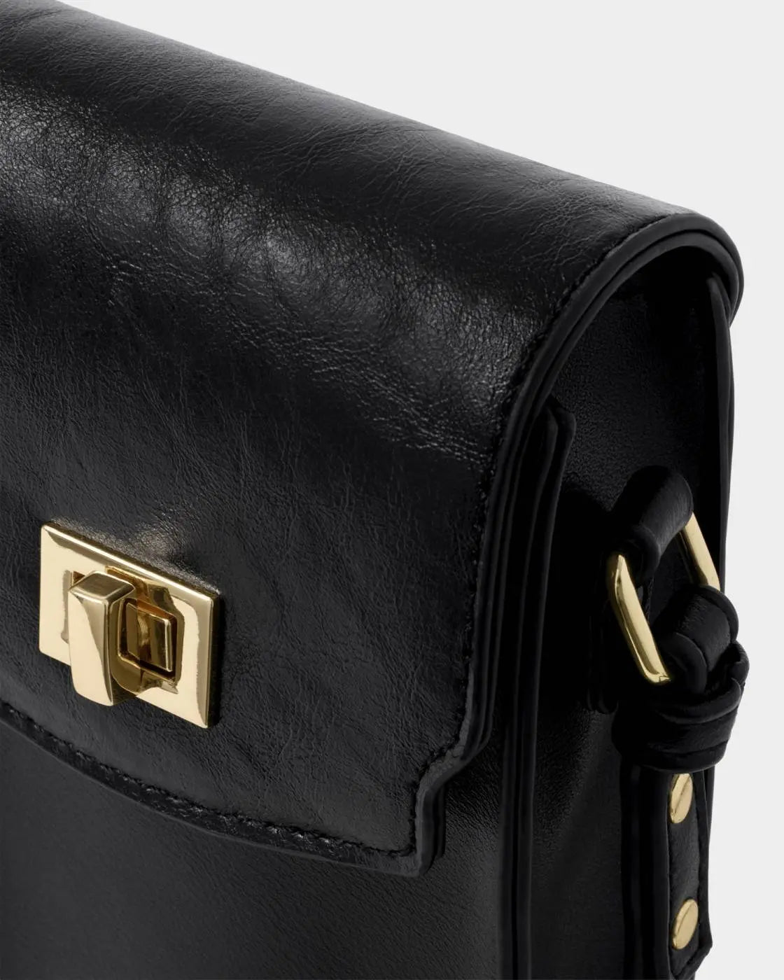 ORIN TWIST LOCK SLIM BAG BLACK The Style Closet