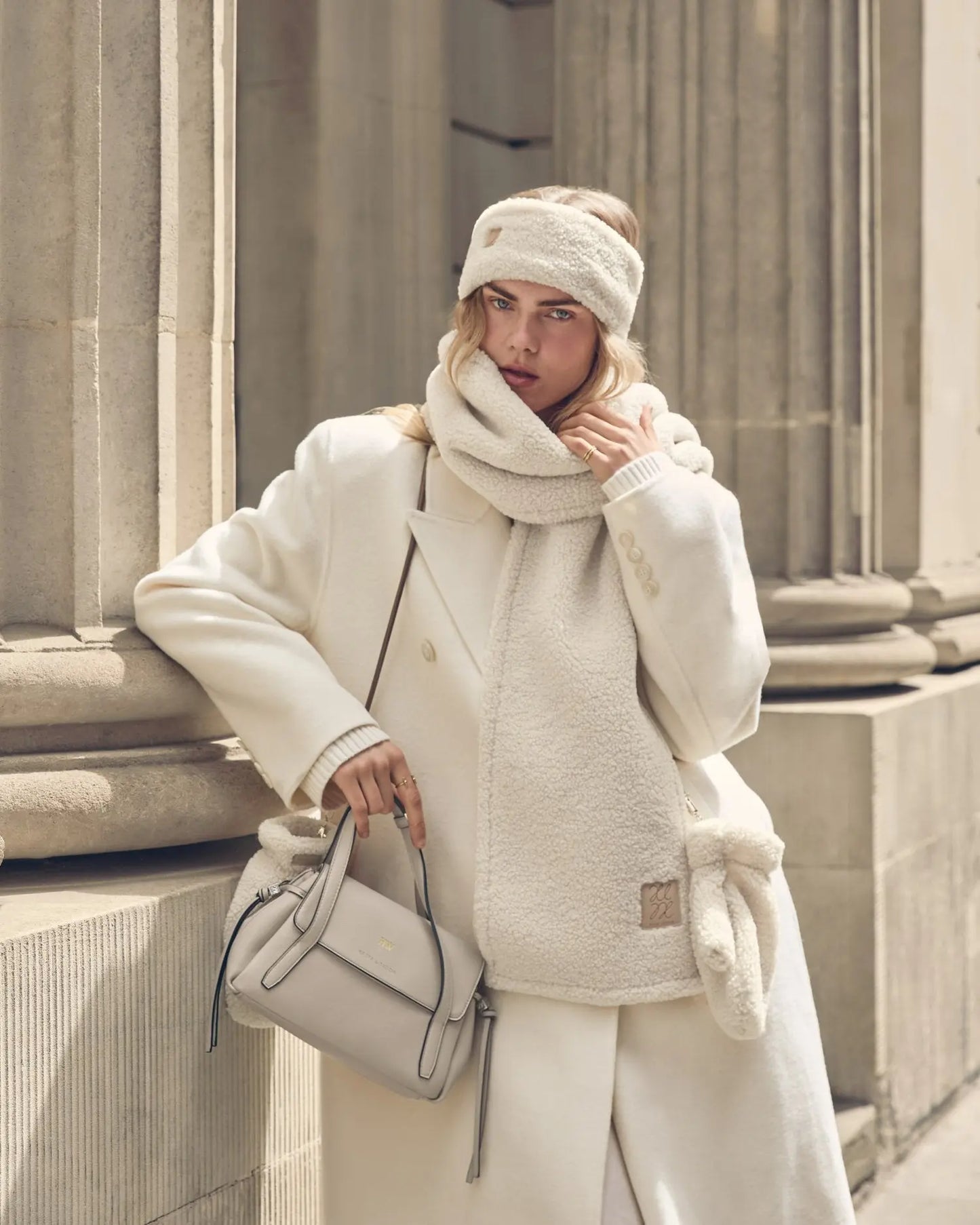 BORG SCARF in CREAM or TAN The Style Closet