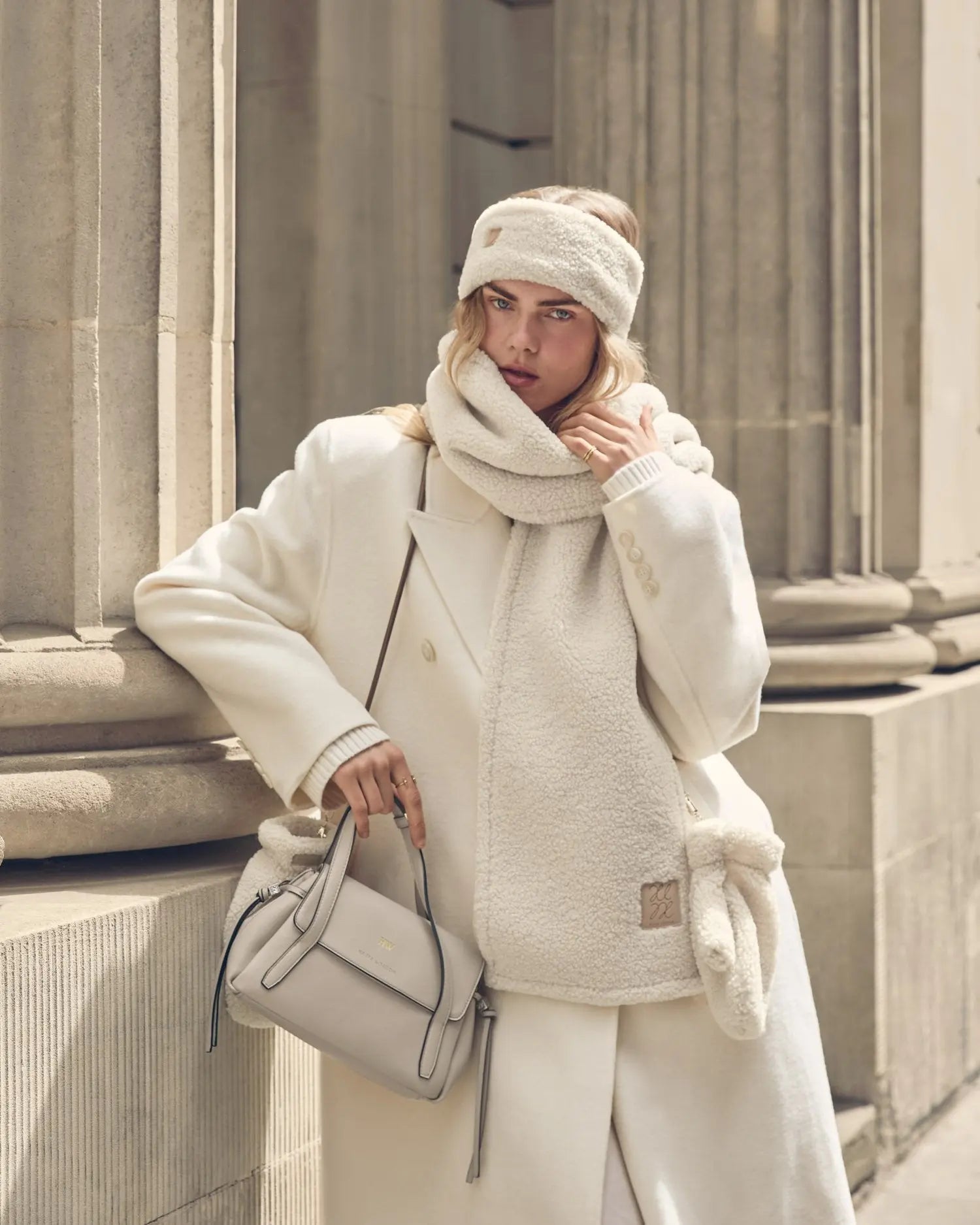 BORG SCARF in CREAM or TAN The Style Closet