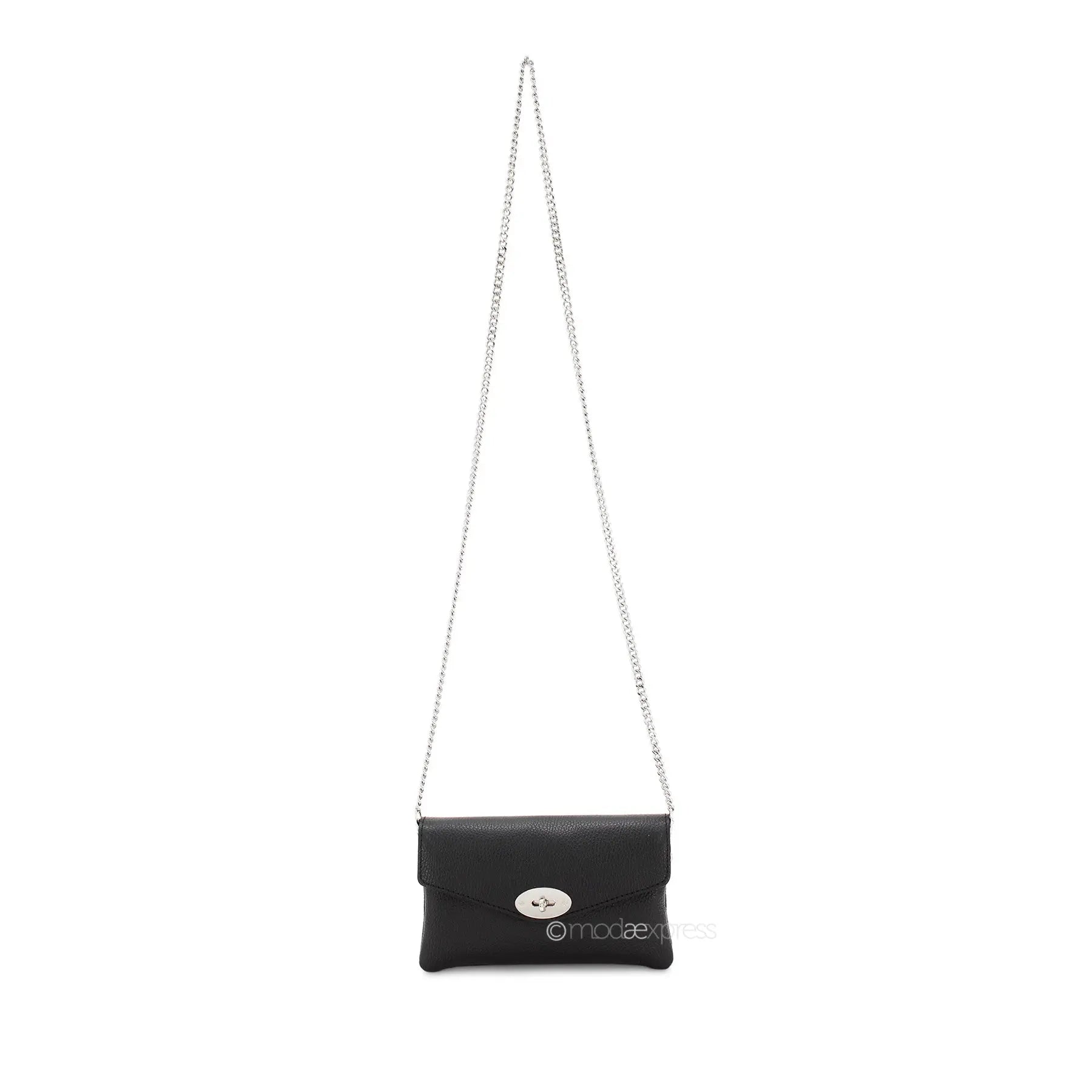 Double Compartment Leather Bag with Crossbody Silver Chain The Style Closet