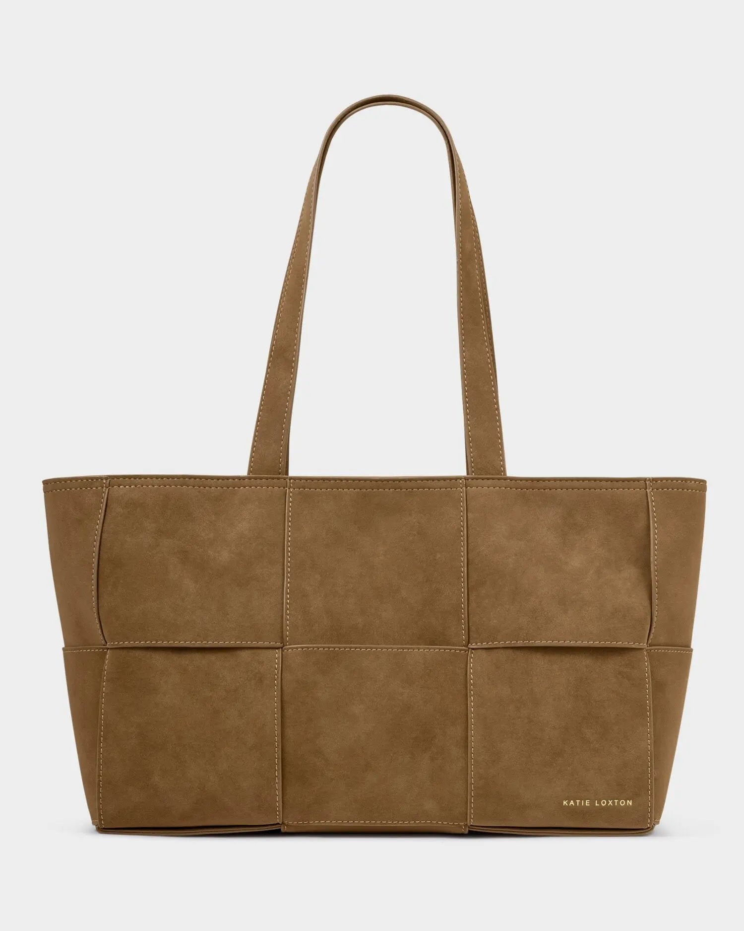 Taya Hand Woven Suedette Tote Bag in Off White The Style Closet