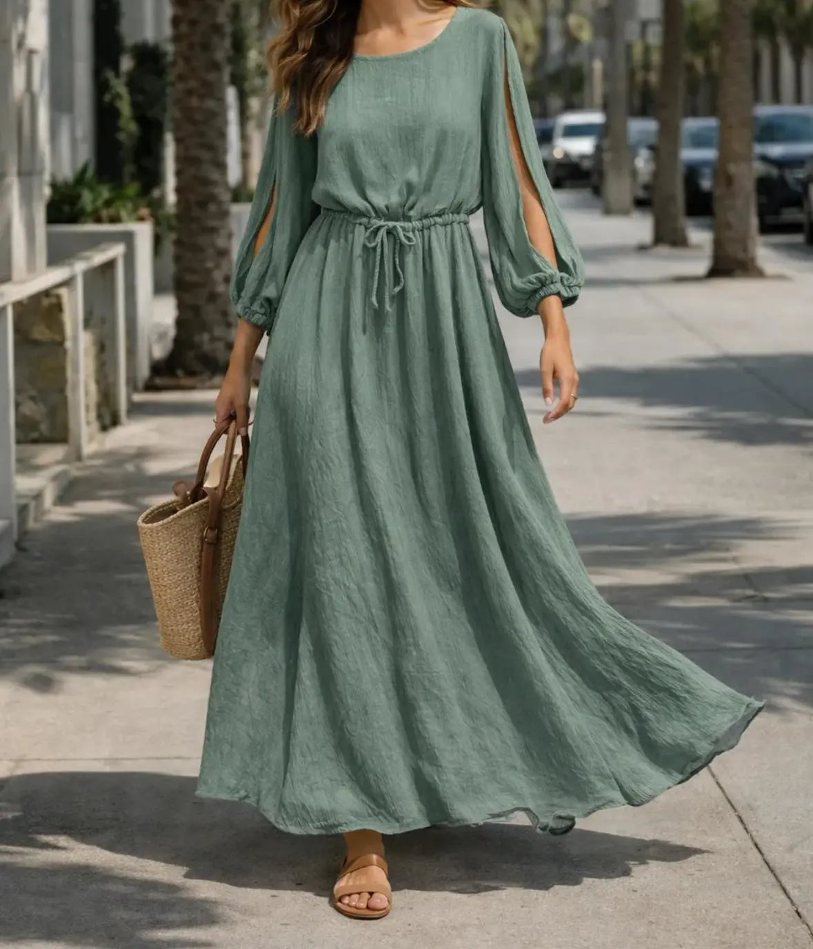 Slash sleeve Maxi Dress The Style Closet