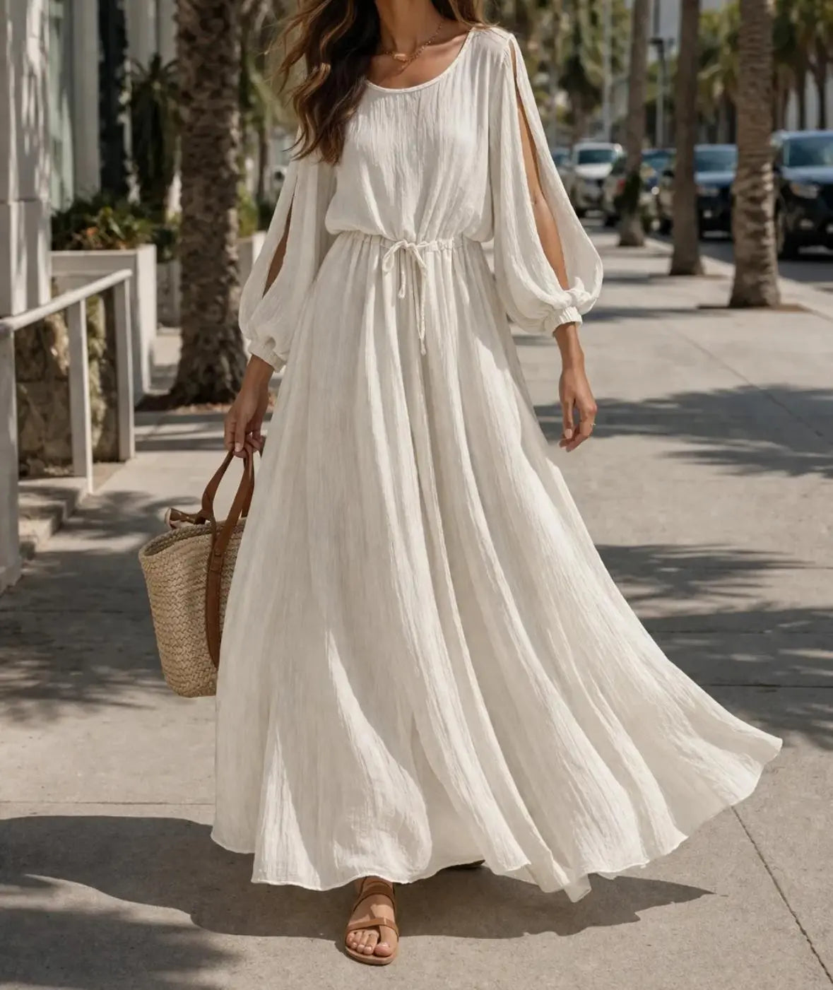 Slash sleeve Maxi Dress The Style Closet