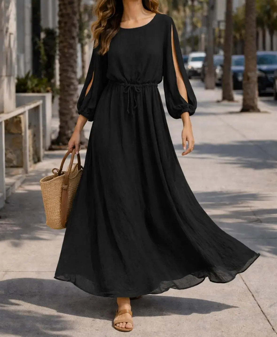 Slash sleeve Maxi Dress The Style Closet