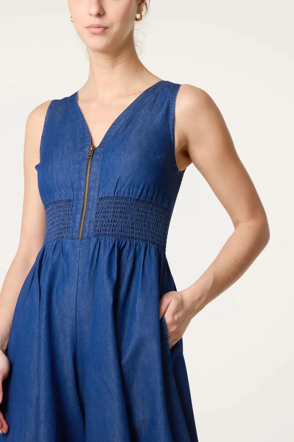 Lightweight Denim Jumpsuit The Style Closet