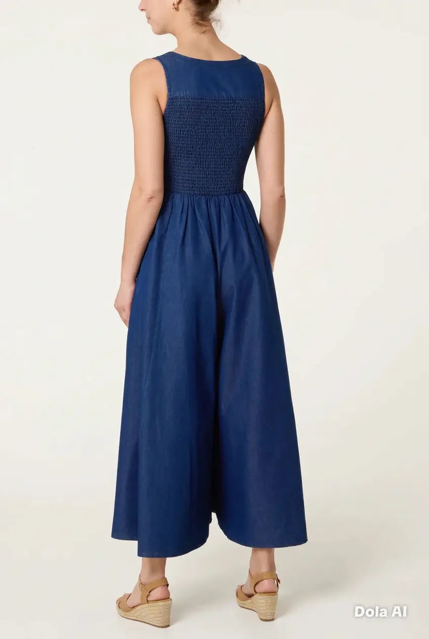 Lightweight Denim Jumpsuit The Style Closet
