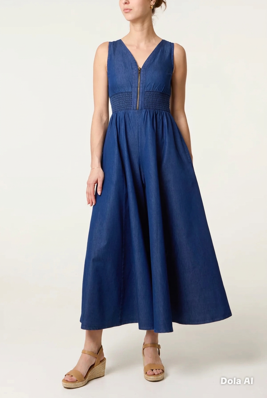 Lightweight Denim Jumpsuit