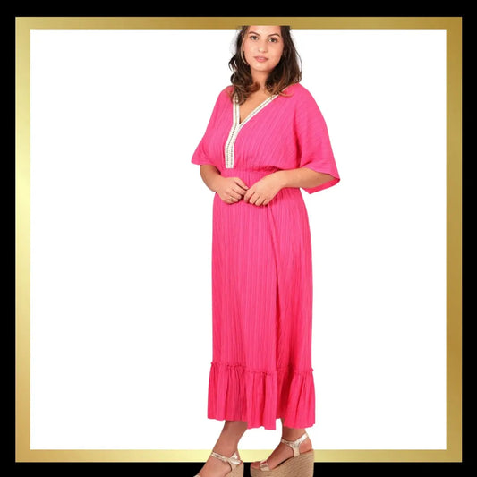 Midi Kaftan Dress Gold Rope Trim The Style Closet