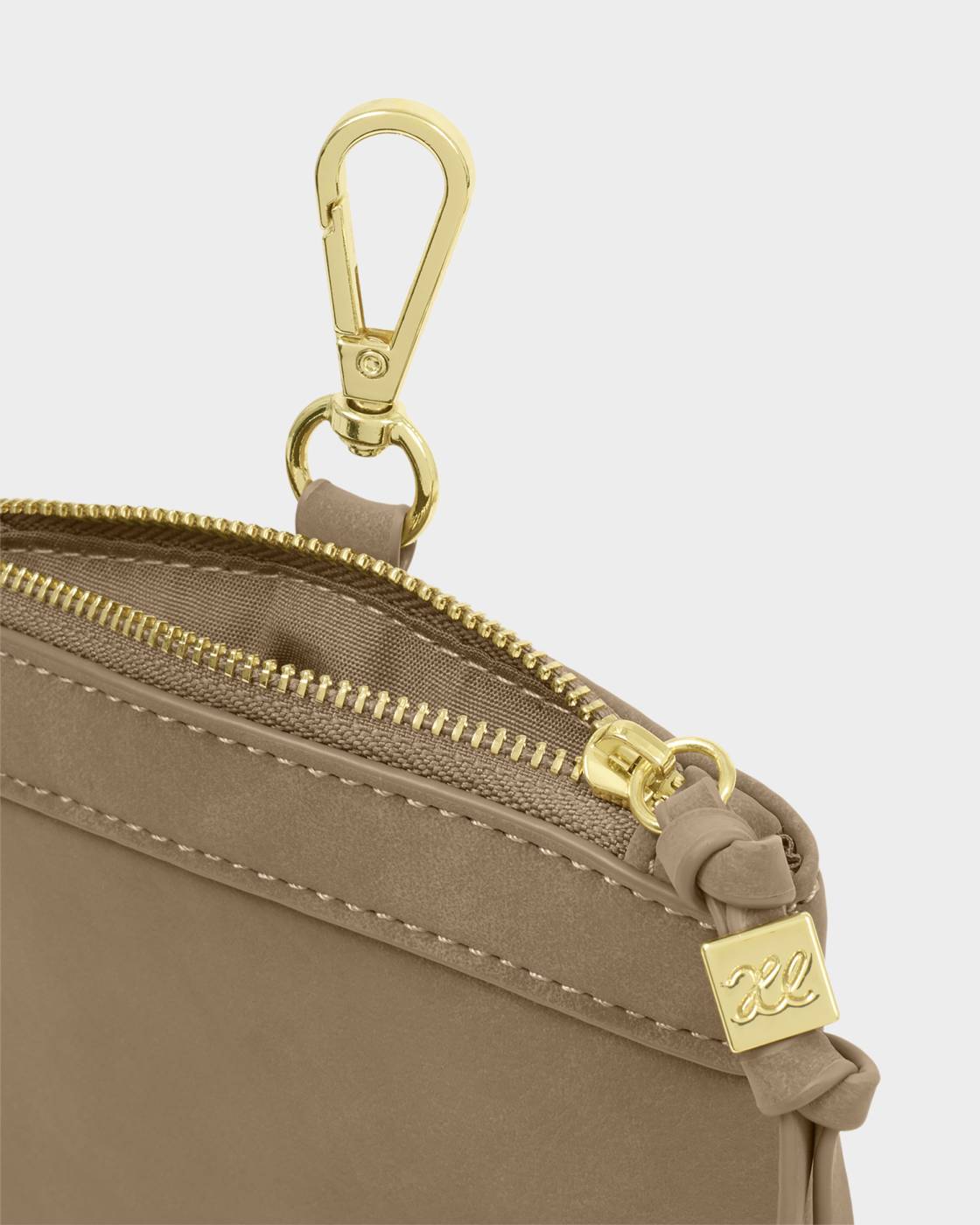 Duo Suedette Sunglasses Case in Taupe