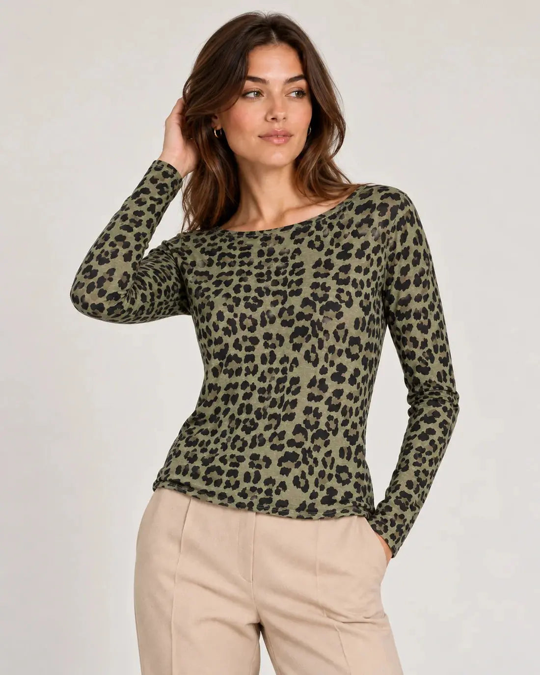 Animal Print Cashmere Mix Layering Top The Style Closet