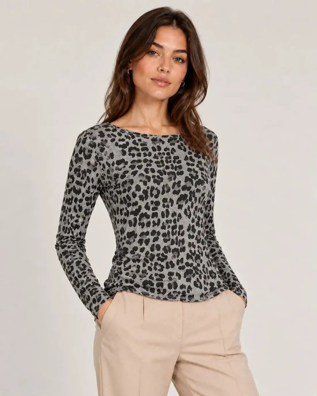 Animal Print Cashmere Mix Layering Top The Style Closet