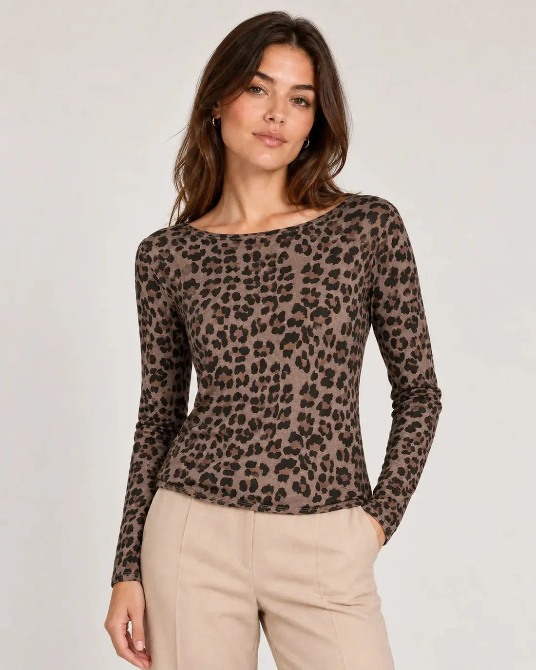 Animal Print Cashmere Mix Layering Top The Style Closet