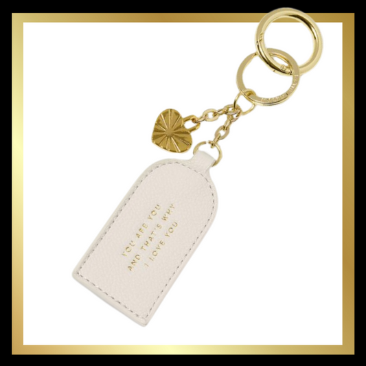 Keepsake Charm Keyring "Love' in Off White by Katie Loxton