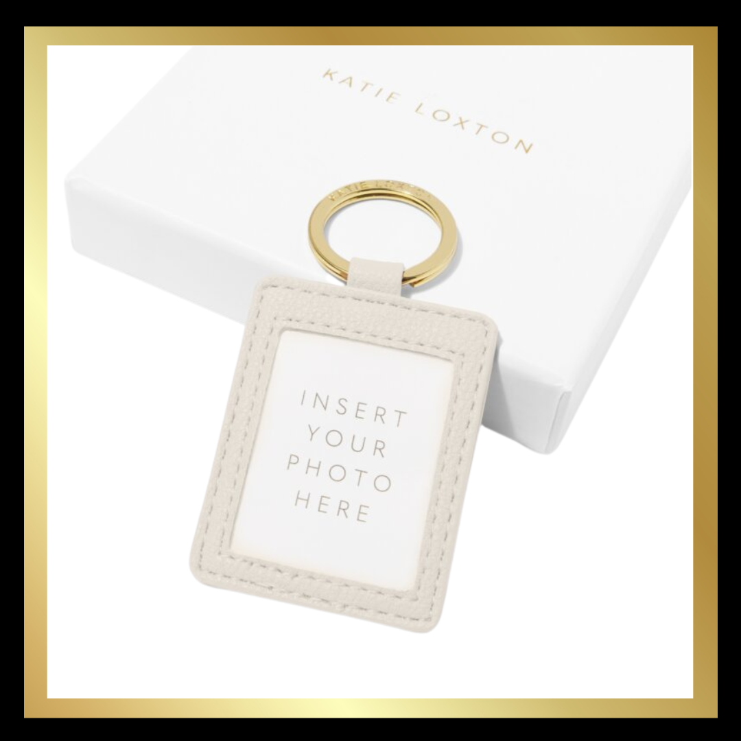 Boxed 'Wonderful Mum' Photo Keyring in Off White by Katie Loxton