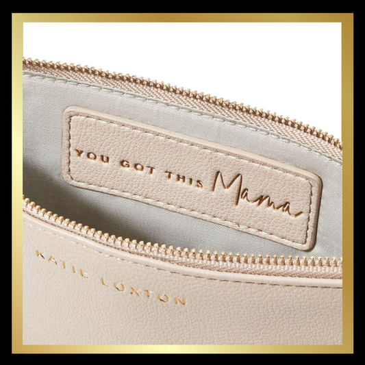 Light Taupe Baby Secret Message Pouch  - 'You Got This Mama' by Katie Loxton